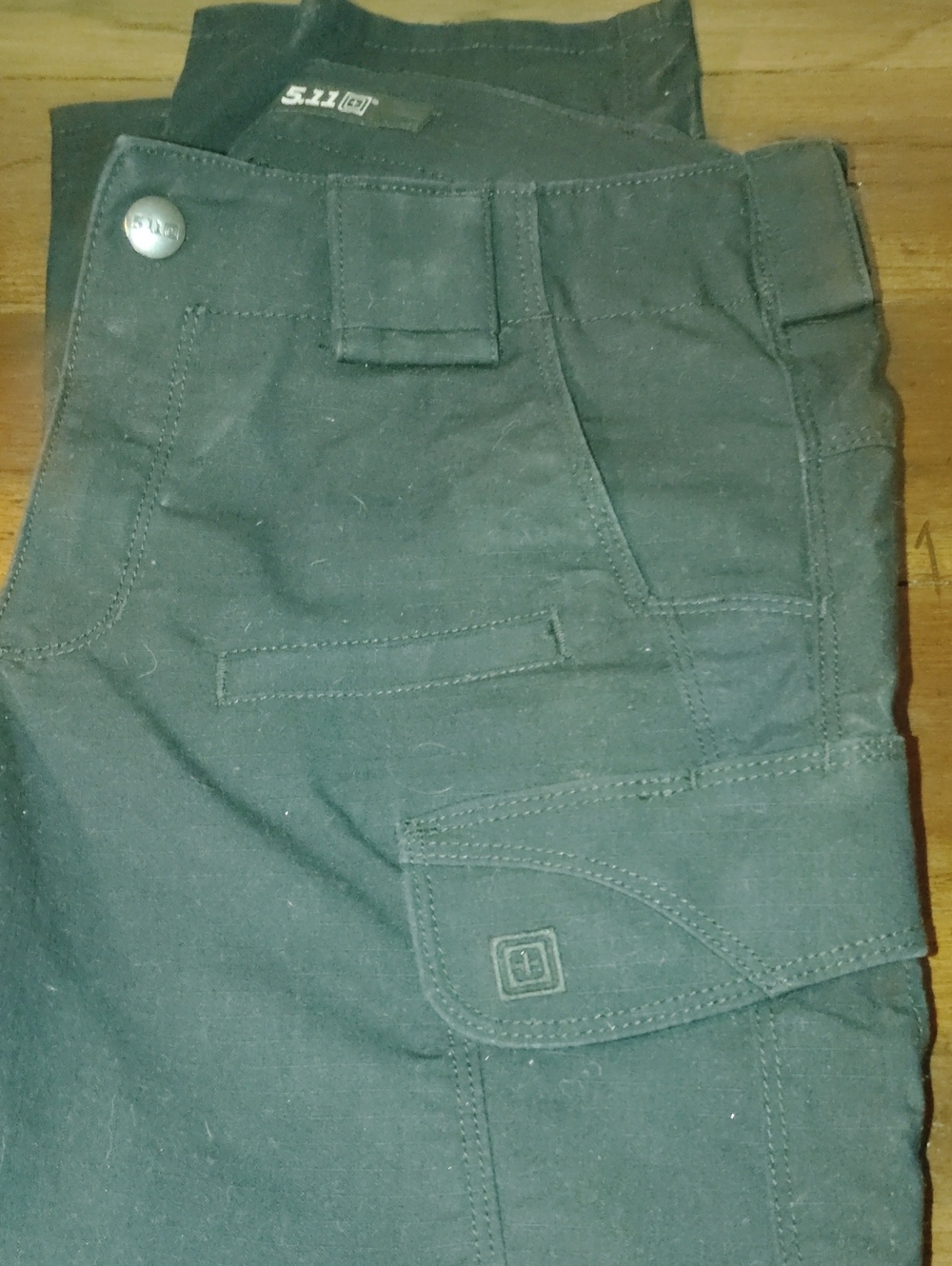 5.11 Tactical Black Cargo Pants - Logo Detail